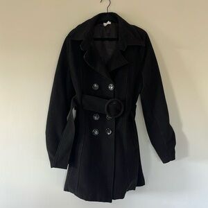 Black Belted Coat - Xl